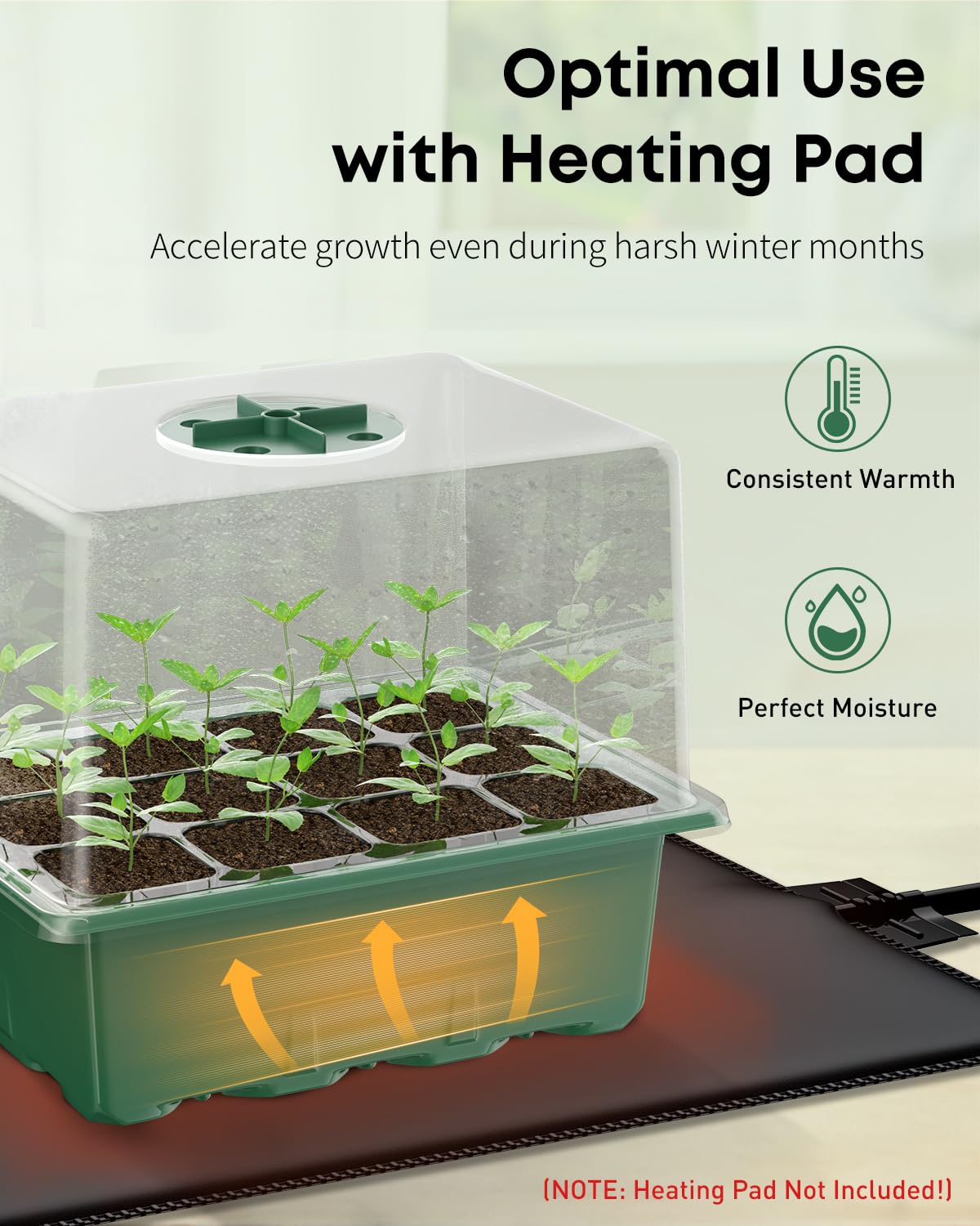 Pawfly 4-inch humidity dome provides adjustable moisture for tender seedlings.