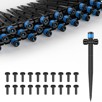 Pawfly 60 Pcs push-to-fit drip emitters kit for efficient garden irrigation