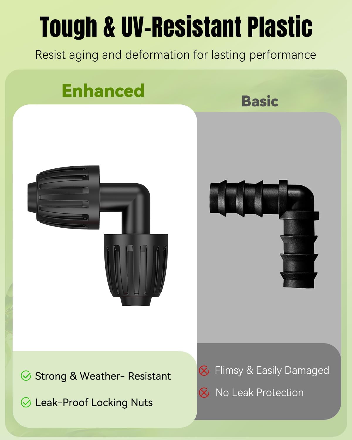 Pawfly barbed elbow connector provides tight turns and reliable flow in 1/2 inch tubing.