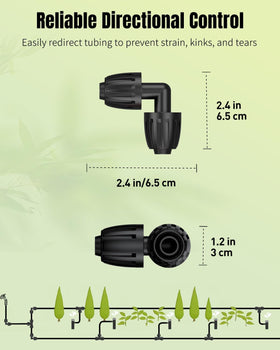 Pawfly directional control fittings simplify routing around beds and obstacles.