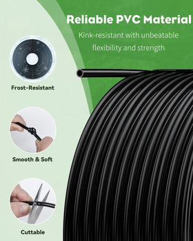 Pawfly tubing ideal for flower beds, vegetables, and landscape irrigation.