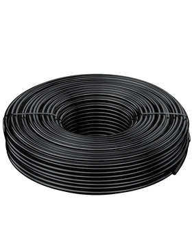 Pawfly drip tubing 100ft black showing flexible, kink-resistant irrigation for gardens.