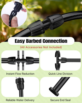 Pawfly easy cut tubing connects to barbed fittings for watertight seals
