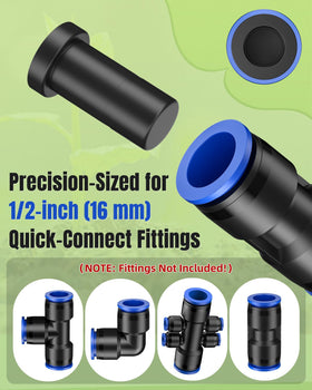 Pawfly leak-proof end cap demonstrates secure closure in drip irrigation