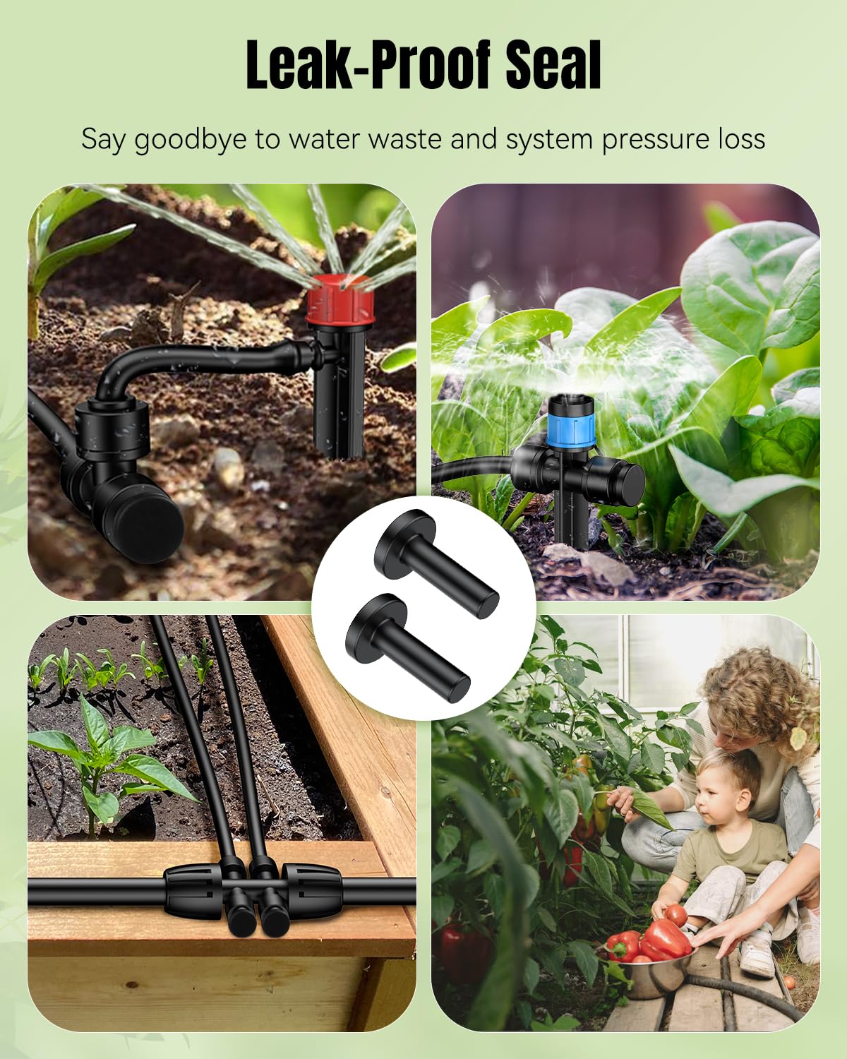 Pawfly garden irrigation end plug used to seal unused outlets