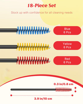 Pawfly mini brushes with flexible wire core for curved feeder parts