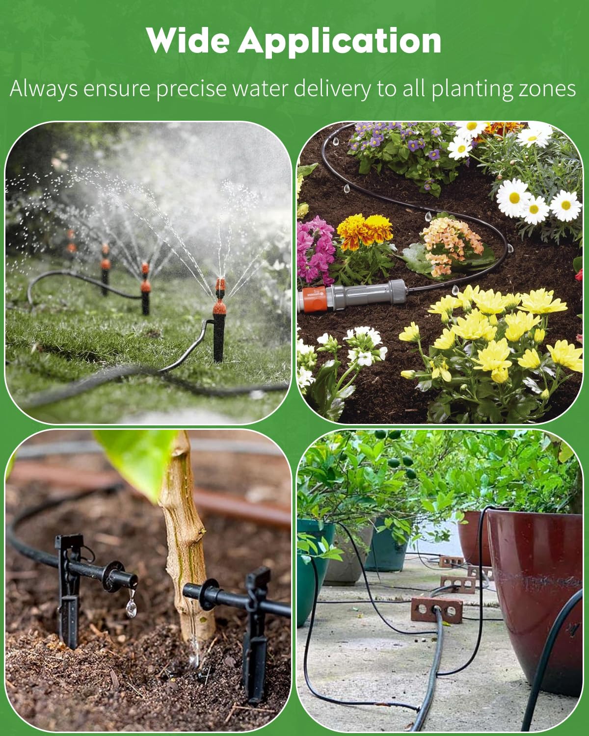 Pawfly outdoor irrigation setup supporting beds, pots, and greenhouses with reliable delivery.