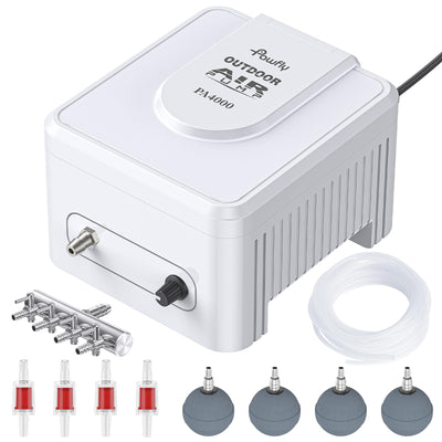 Pawfly pond air pump exterior design for durable outdoor use