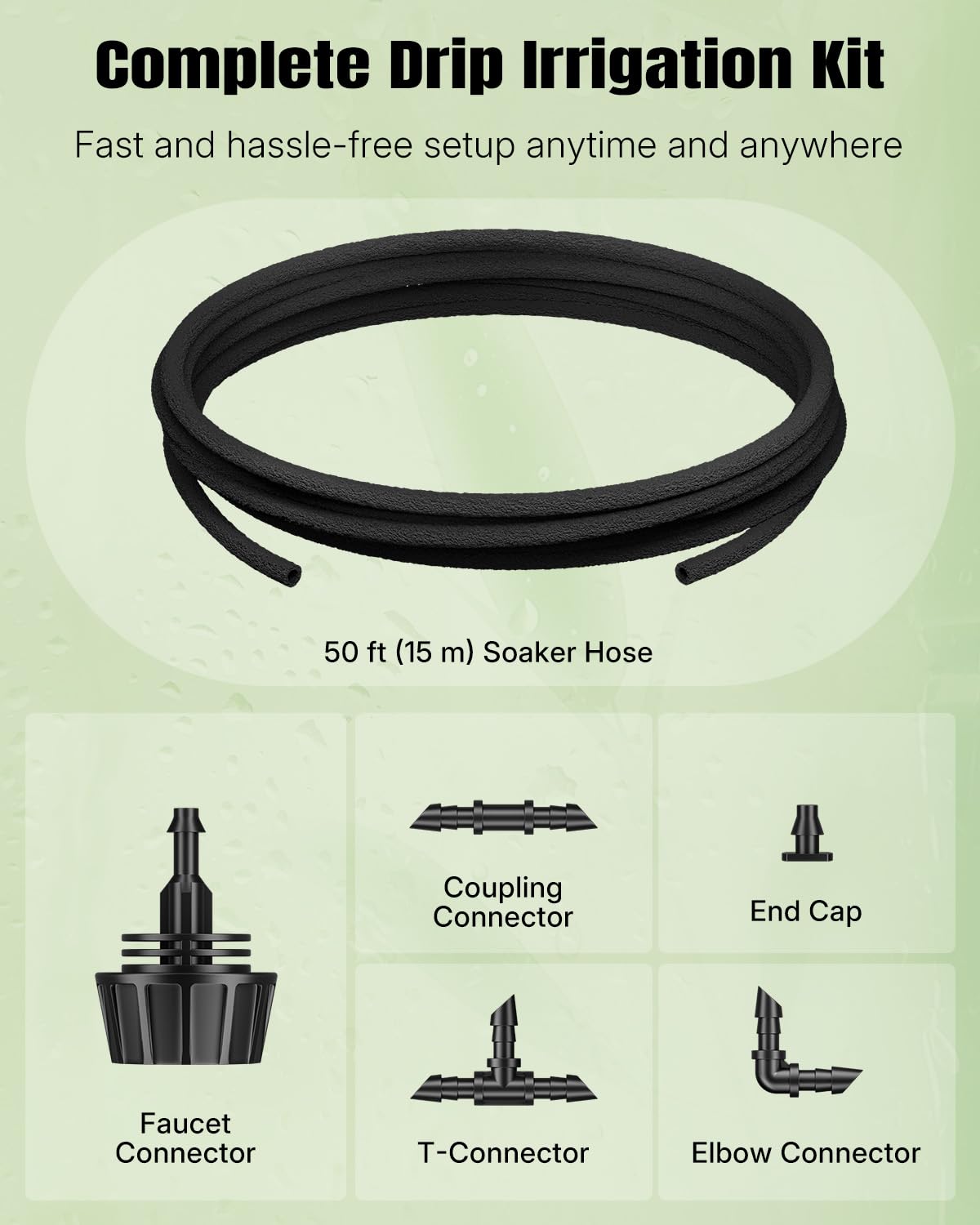 Pawfly quarter-inch drip tubing kit connected to a valve for easy setup.