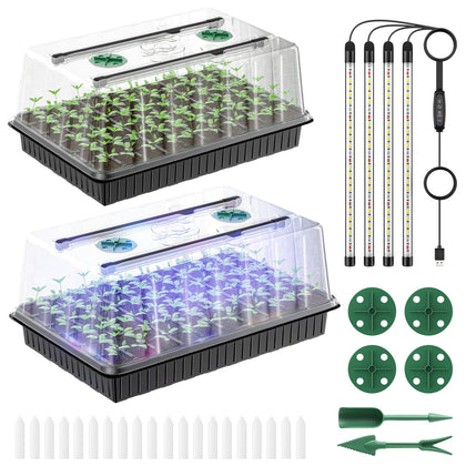 Pawfly seed starter trays 80-cell setup for organized indoor germination.