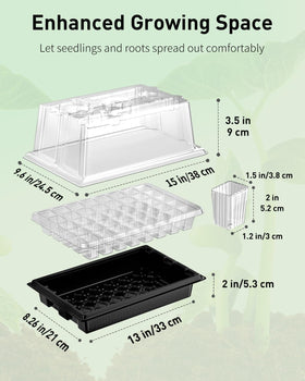 Pawfly seed starter trays with LED bars provide full-spectrum light.