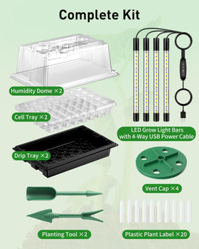 Pawfly seed starter kit includes USB-C power cable for power.