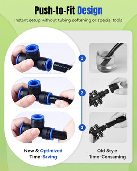 Pawfly three-way drip tee supports extending watering to multiple zones