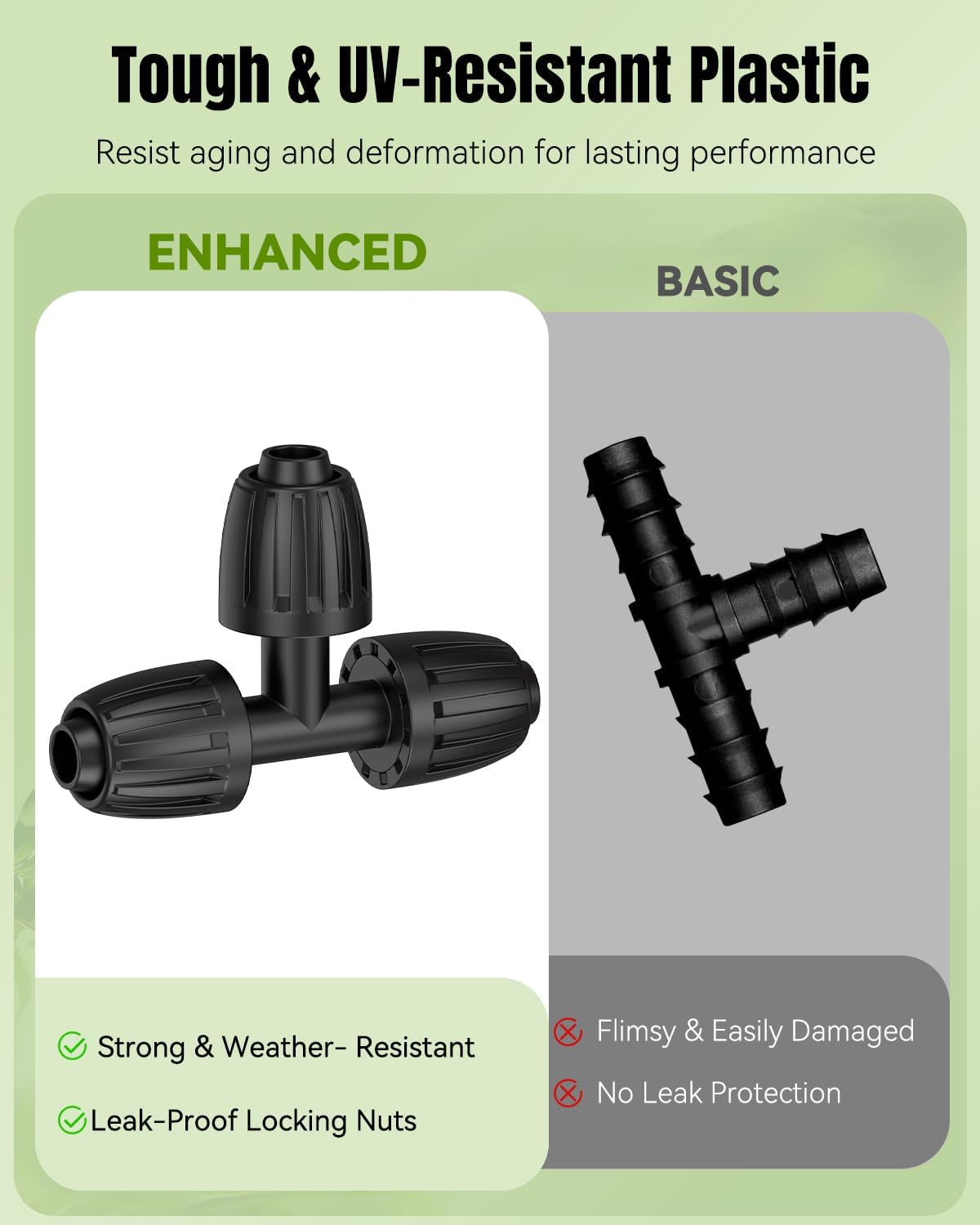 Pawfly UV-resistant plastic ensures long-lasting irrigation components.