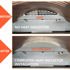 Pawsible heavy-duty steel heat diffuser plate on wall shelf installation improves heat consistency