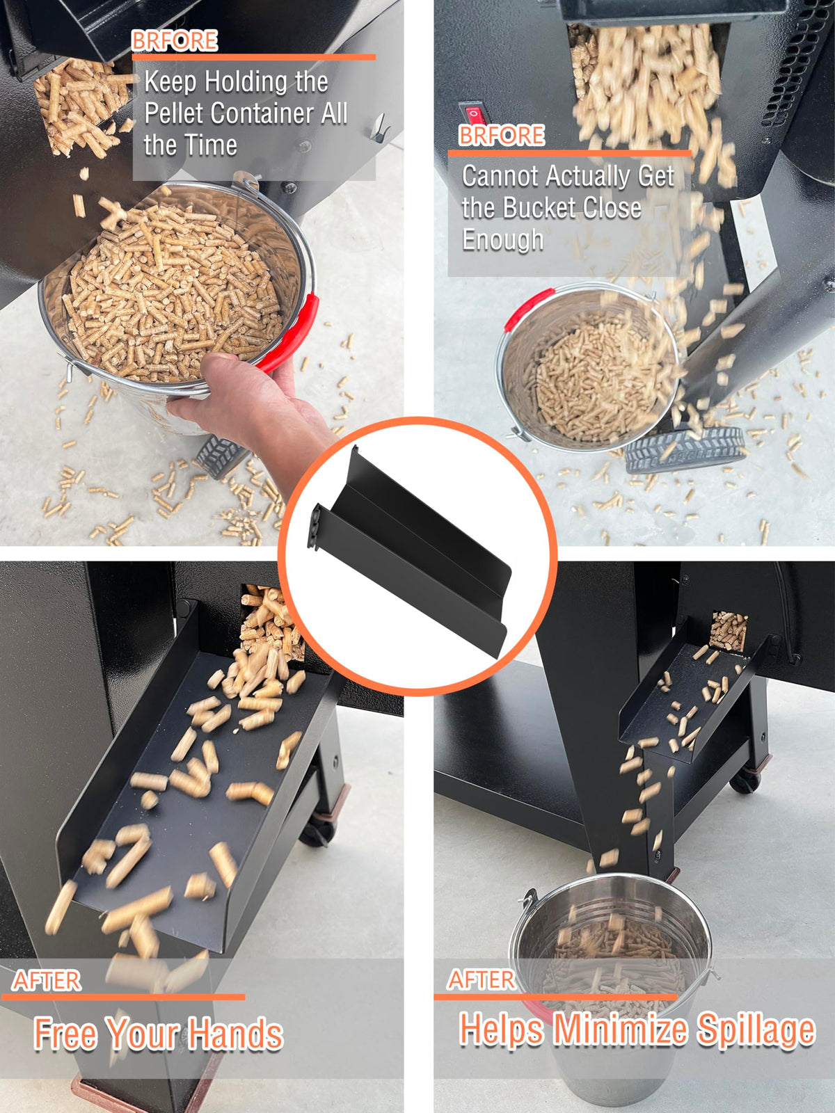 Pawsible magnetic pellet cleanout chute installation showcasing magnets