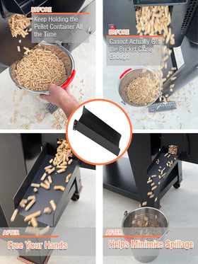 Pawsible magnetic pellet cleanout chute installation showcasing magnets