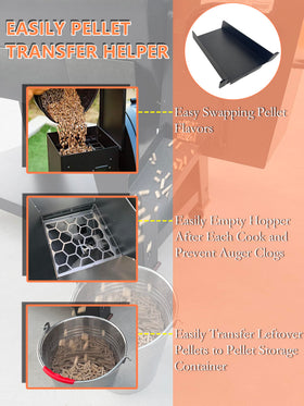 Pawsible magnetic pellet cleanout chute transfer in action reducing mess