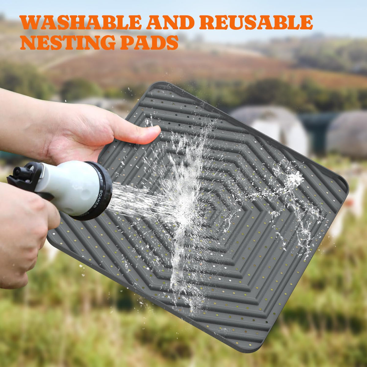 Pawtners nesting pad is easy to install and clean for coop hygiene.