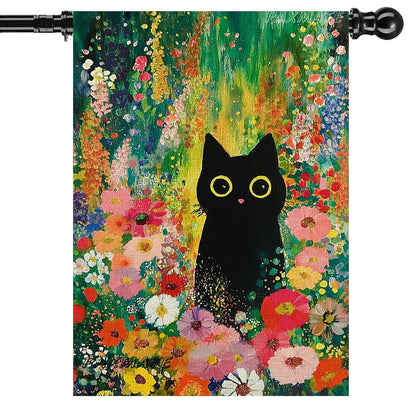 PAXMATE Spring Cat Flag double-sided 28x40 for visible yard welcome
