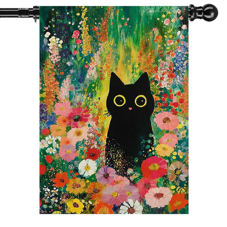 PAXMATE Spring Cat Flag double-sided 28x40 for visible yard welcome