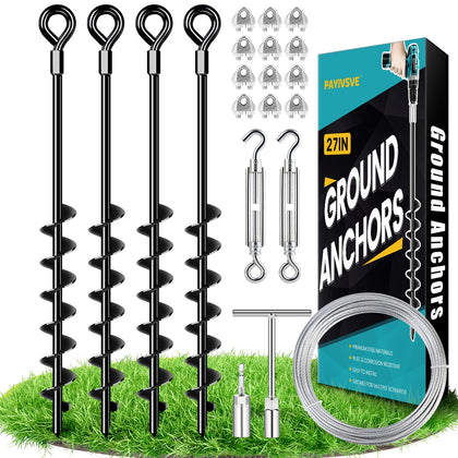 Payivsve 27-inch ground anchor kit provides strong footing for sheds in windy conditions.
