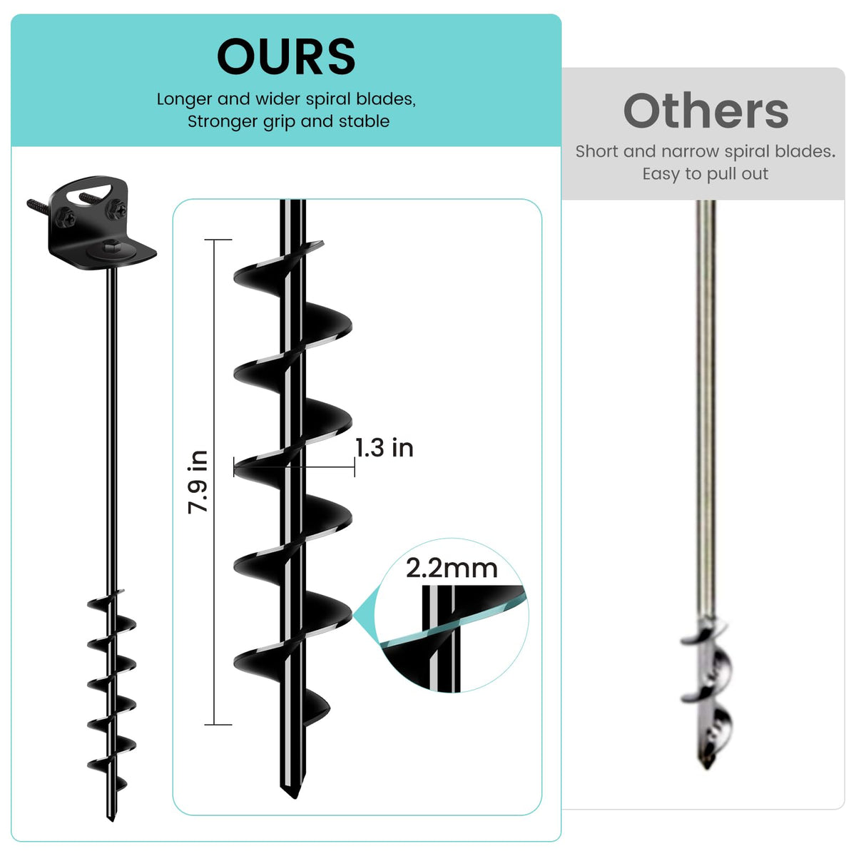 Payivsve heavy-duty wind anchors eight-pack protecting outdoor structures