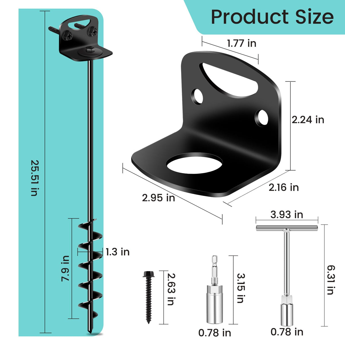 Payivsve swing set anchor kit with adaptor and T-hook for easy setup