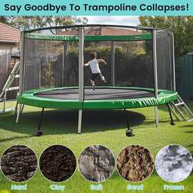 Payivsve trampoline anchor kit provides stability during play