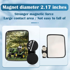 PBsee tractor mirror side view showing clear visibility and strong magnets