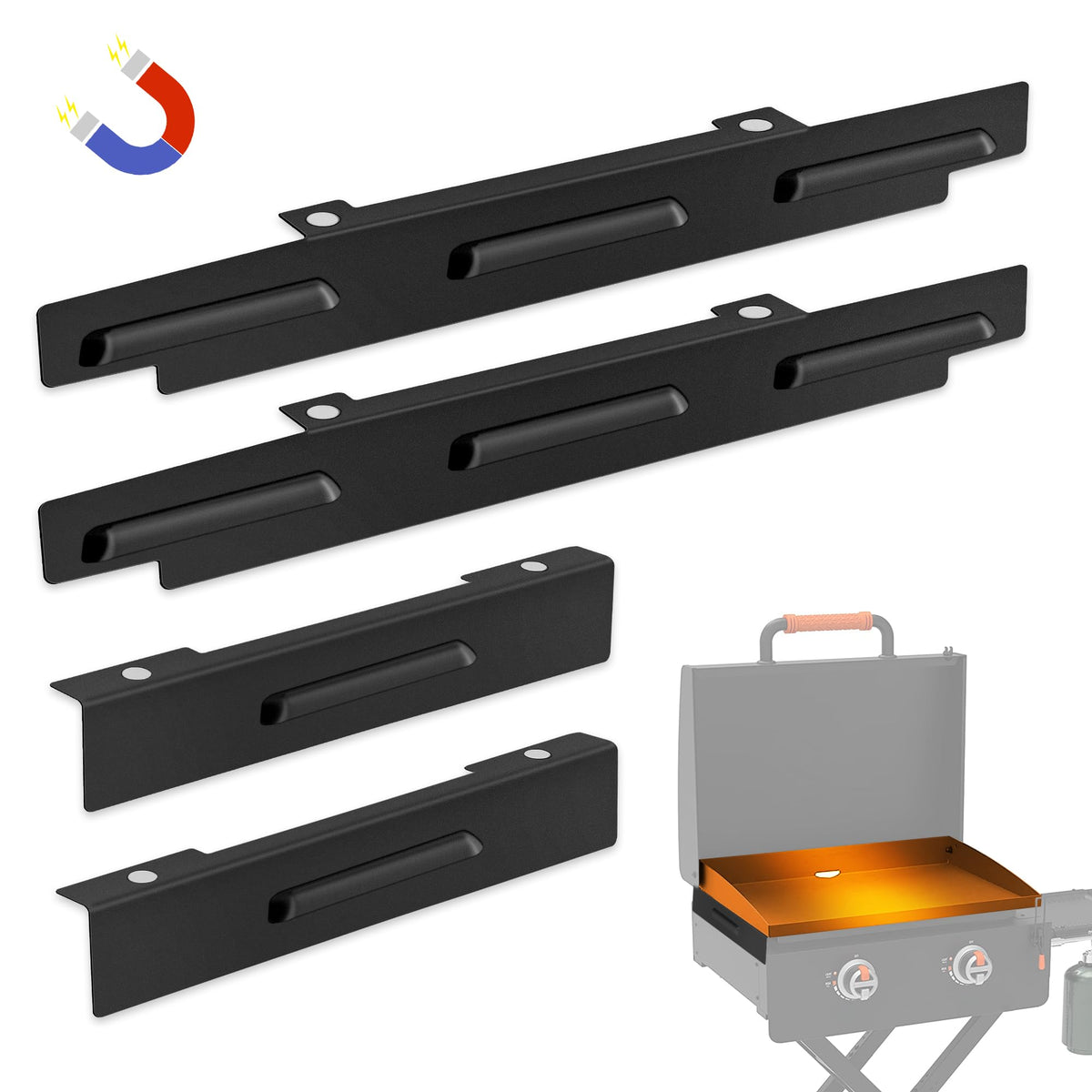 PCLHCGJJ wind guard on Blackstone 22 inch, front view enhances flame control.