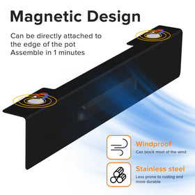 PCLHCGJJ wind guard with vent design improves oxygen flow for efficient burn.