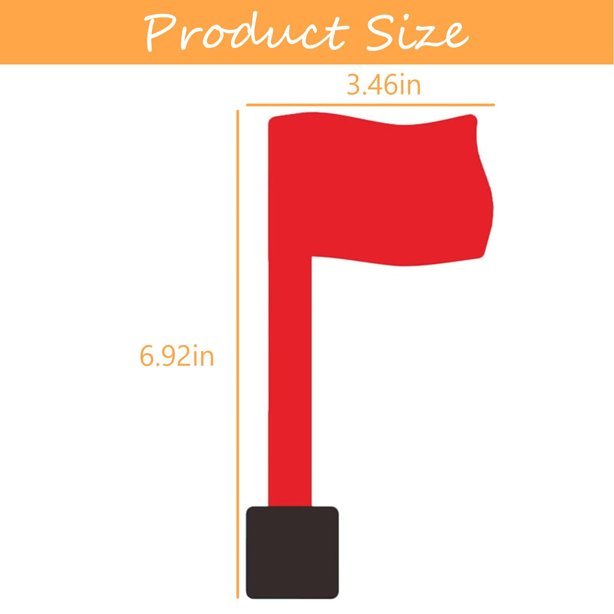 Pcmursal replacement flag showing double-sided pads for secure tool-free mounting.