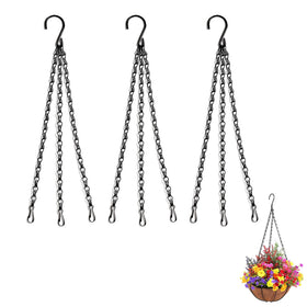PCTC three-pack 18-inch hanging basket chain with sturdy iron construction for outdoor use