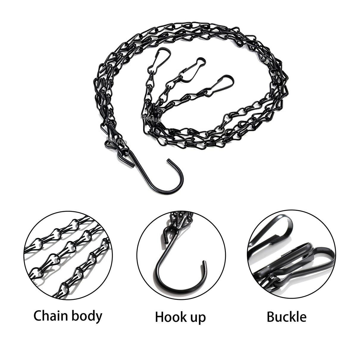 PCTC black-finish hanging chain adds classic garden decor