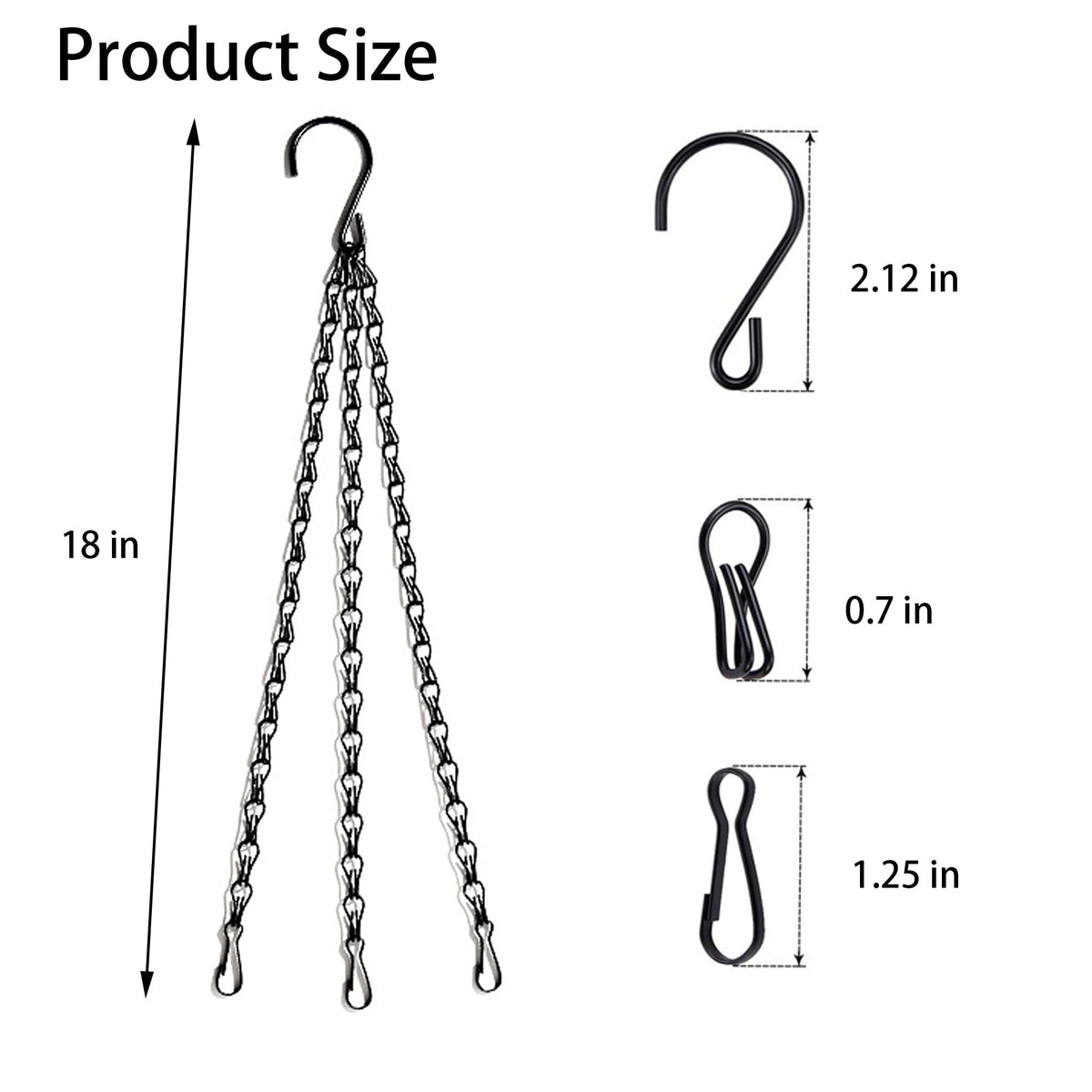 PCTC plant hanger three-point chain supports heavier pots and feeders