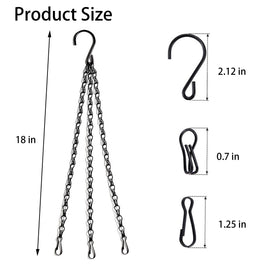 PCTC plant hanger three-point chain supports heavier pots and feeders