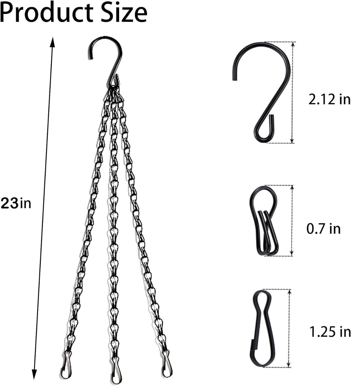 PCTC hanging plant holder with S-hooks enables quick, versatile mounting.