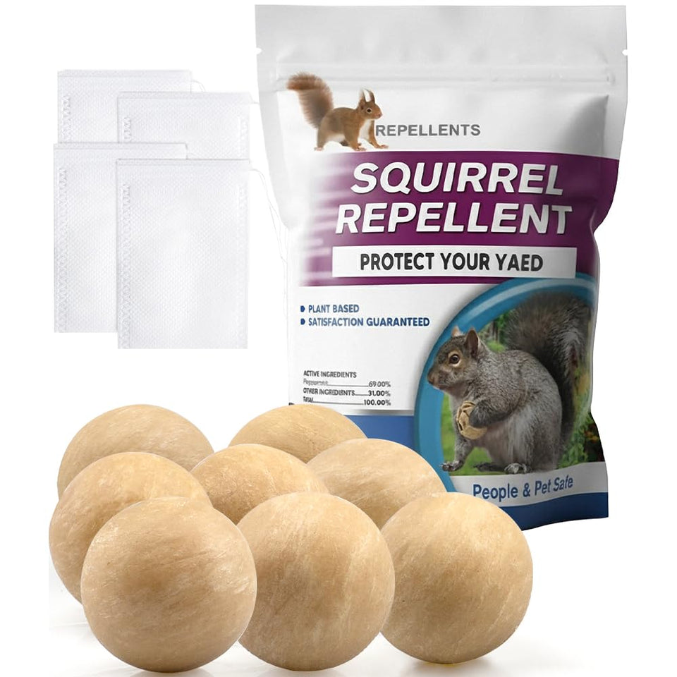 PDKIVFI Squirrel Repellent Ball in the garden helps deter squirrels naturally.