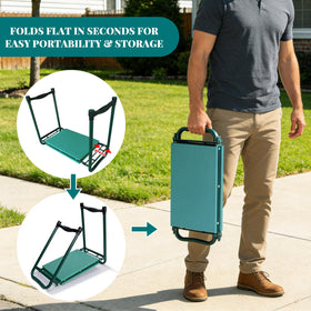 PEAKCLOUDS kneeler-seat folded for compact gardening use
