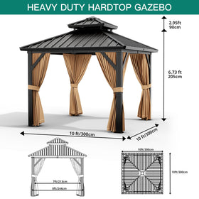 PeakPursuit 10x10 gazebo curtains showcase private, relaxing backyard ambiance.