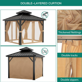 PeakPursuit 10x10 gazebo insect netting for breathable, bug‑free evenings.
