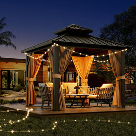 PeakPursuit 10x10 gazebo pre-installed hooks for lights and fans.