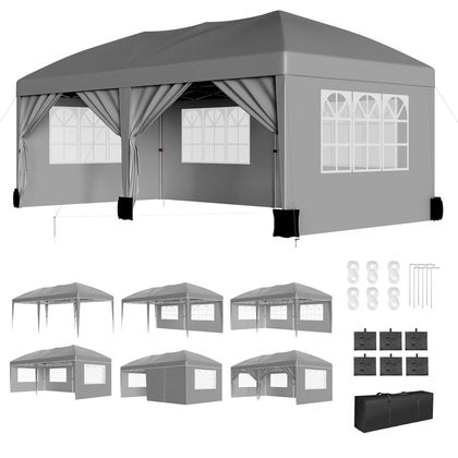 PeakPursuit 10x20 pop up tent frame ready for rapid setup at outdoor events