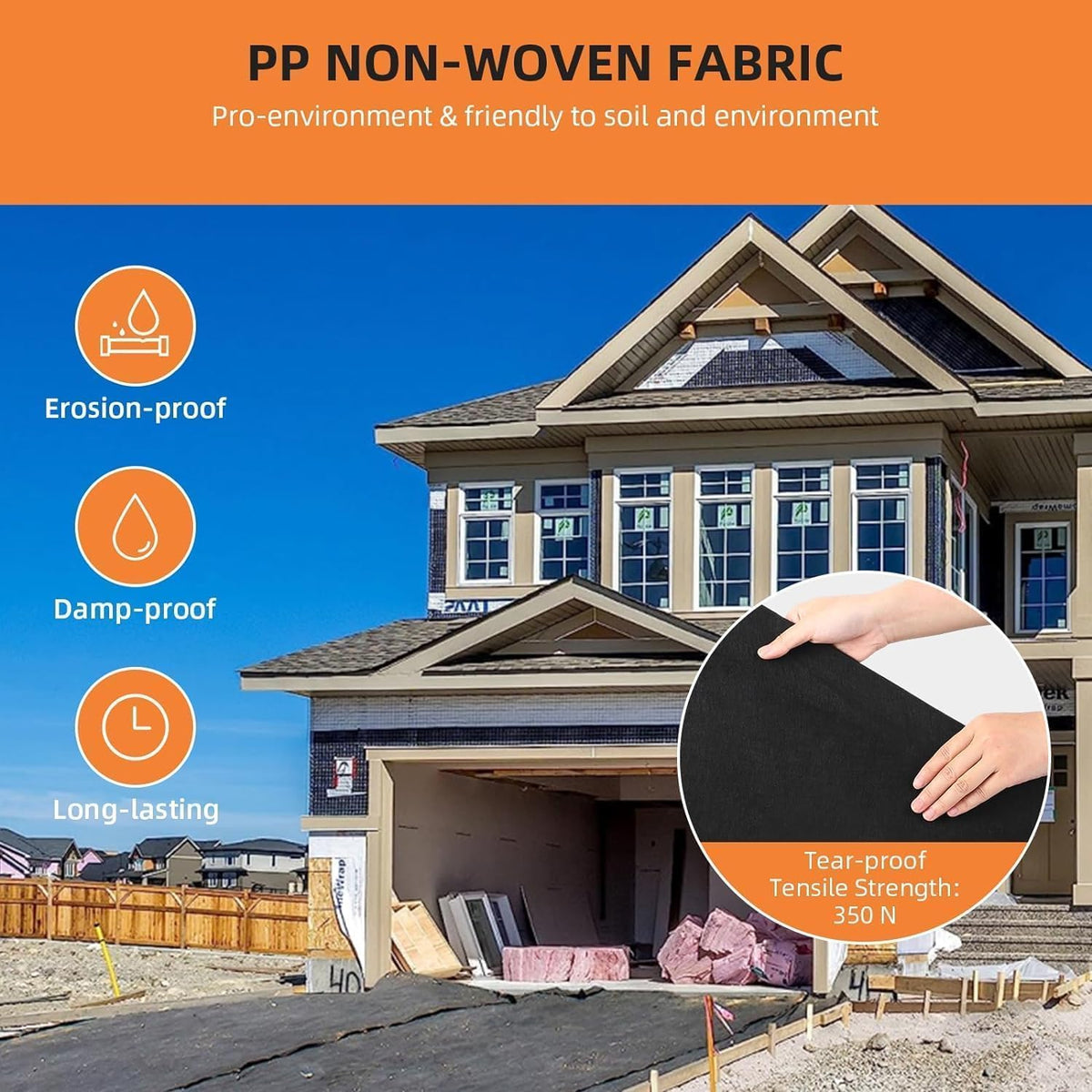 PeakPursuit geotextile fabric is easy to cut on site for fast installation.