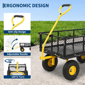 PeakPursuit 900lbs cart ergonomic rubber grip reduces hand fatigue.
