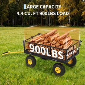 PeakPursuit 900lbs cart flatbed conversion highlights versatile handling of bulky materials.