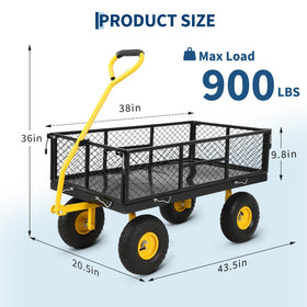 PeakPursuit 900lbs cart steel construction with powder coating resists weathering.