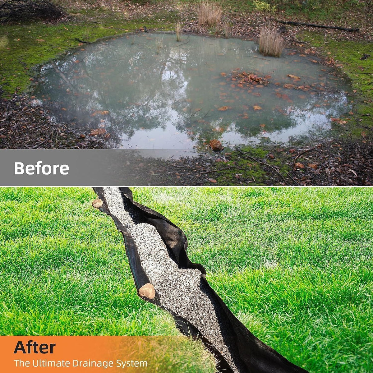 PeakPursuit geotextile used in French drains to aid subsurface drainage.