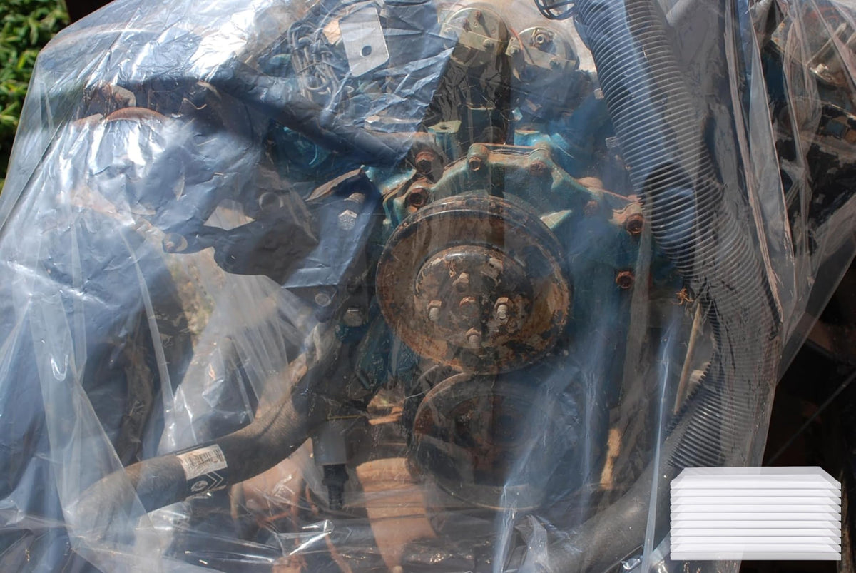 PeakRider clear engine bag cover side view for easy identification